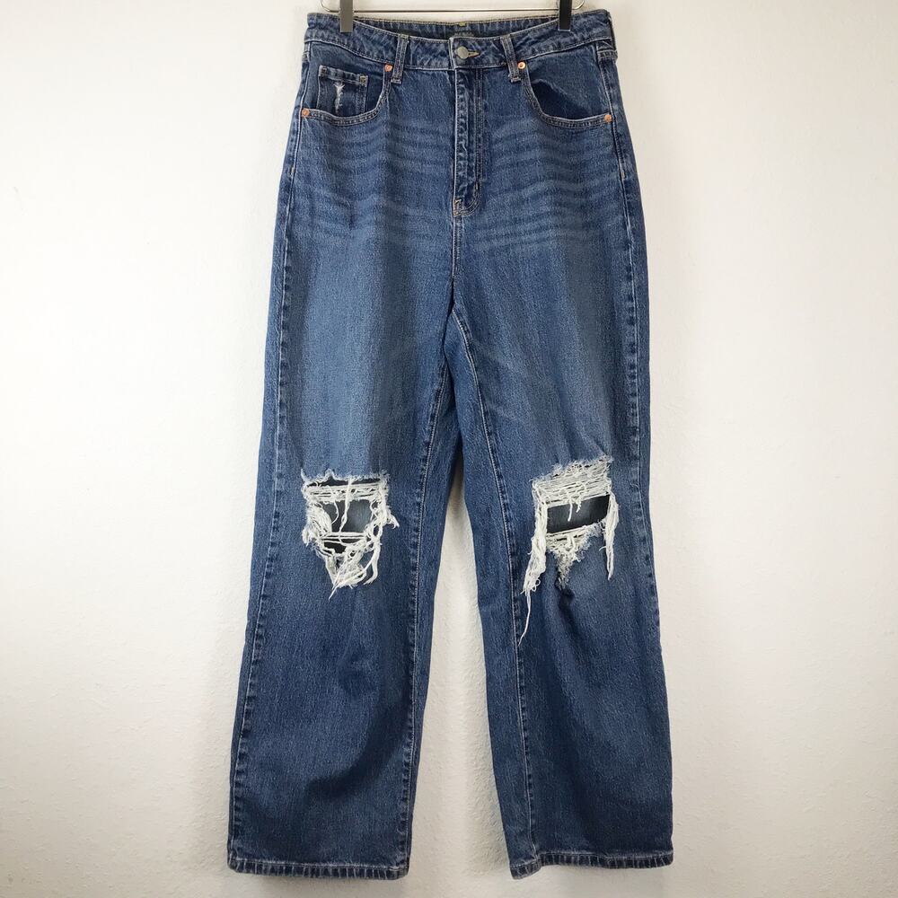 Wild Fable Super High Rise Baggy Torn Knees Distressed Grunge Jeans Size 12/31